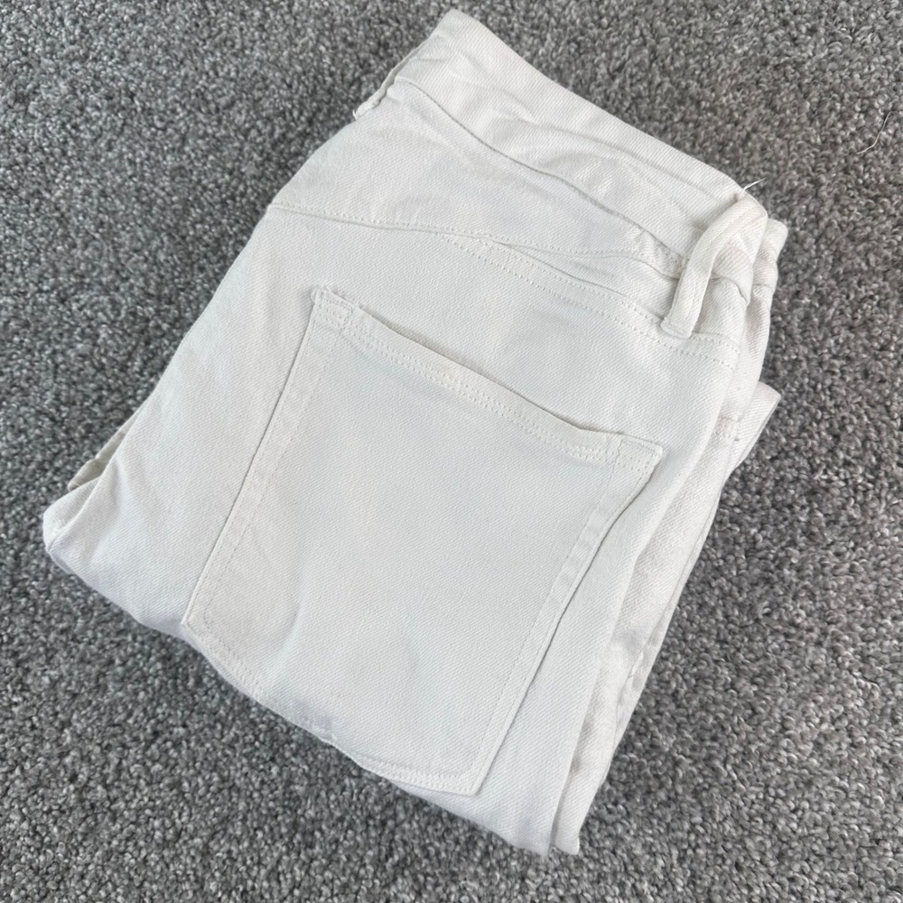 Good American Jeans Womens 12/31 White High Rise Bootcut Distressed See Details